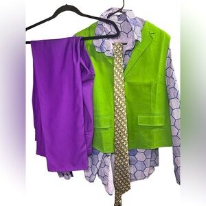 Men’s Dark Knight Joker Halloween Costume Shirt XL Pants 38